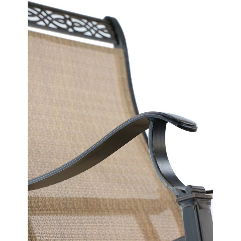 Hanover Manor 7-Piece Outdoor Dining Set with Six Swivel Rockers and a Large 60 In. Cast-top Dining Table