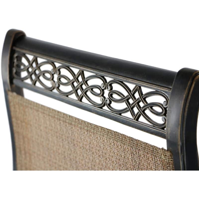 Hanover Manor 7-Piece Outdoor Dining Set with Six Swivel Rockers and a Large 60 In. Cast-top Dining Table