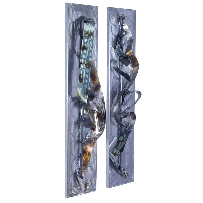Vortex Vertical Abstract Swirl Wall Panel- Set of 2