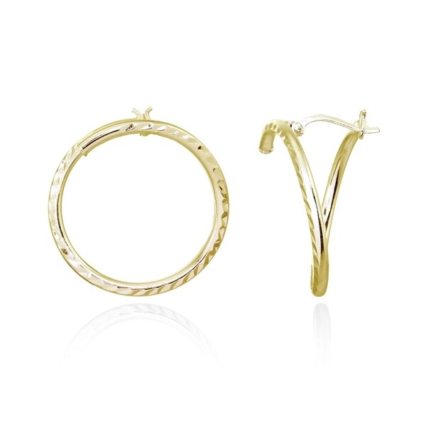 Medium .925 Sterling Silver Round Circle Hoop Earrings 35mm 1.5