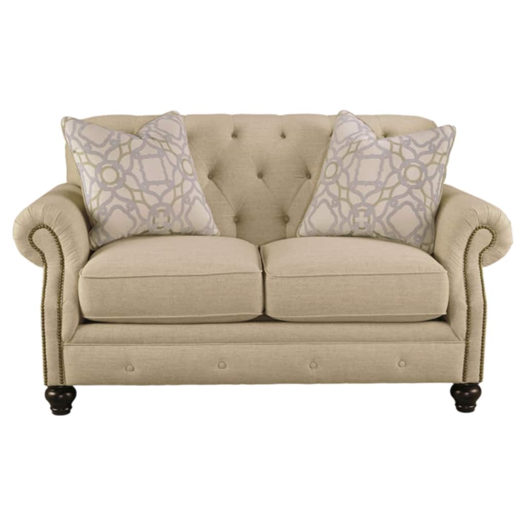 Signature Design by Ashley, Kieran Traditional Natural Loveseat