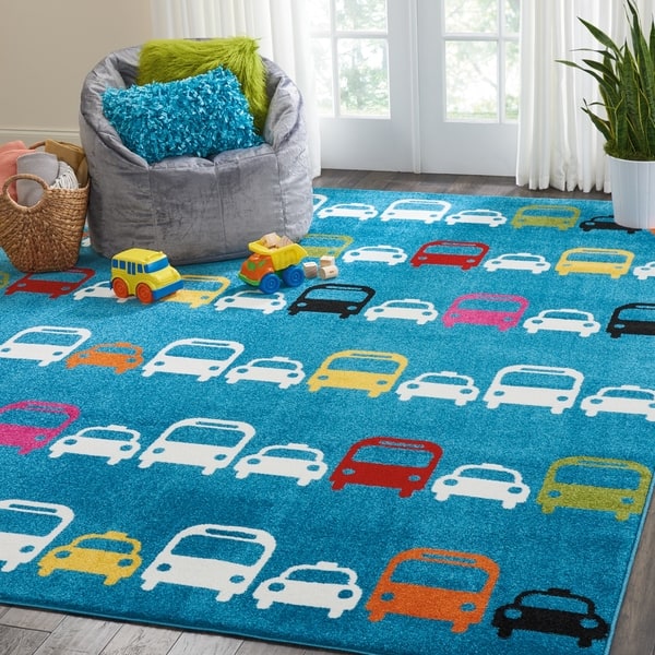 slide 2 of 7, Nourison Miles Cars Kids Area Rug