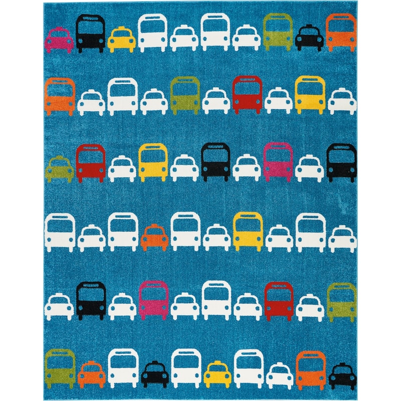 Nourison Miles Cars Kids Area Rug - 5'2" x 7' - Blue - Rectangle