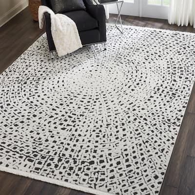 Nourison Kamala Moroccan Spiral Fringe Area Rug