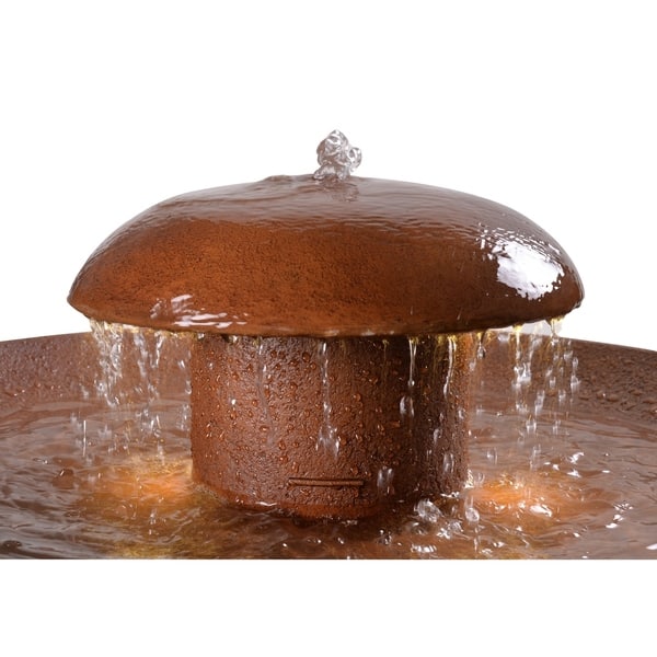 Shop Okadu 32 Outdoor Floor Fountain Wood Grain And Copper 27