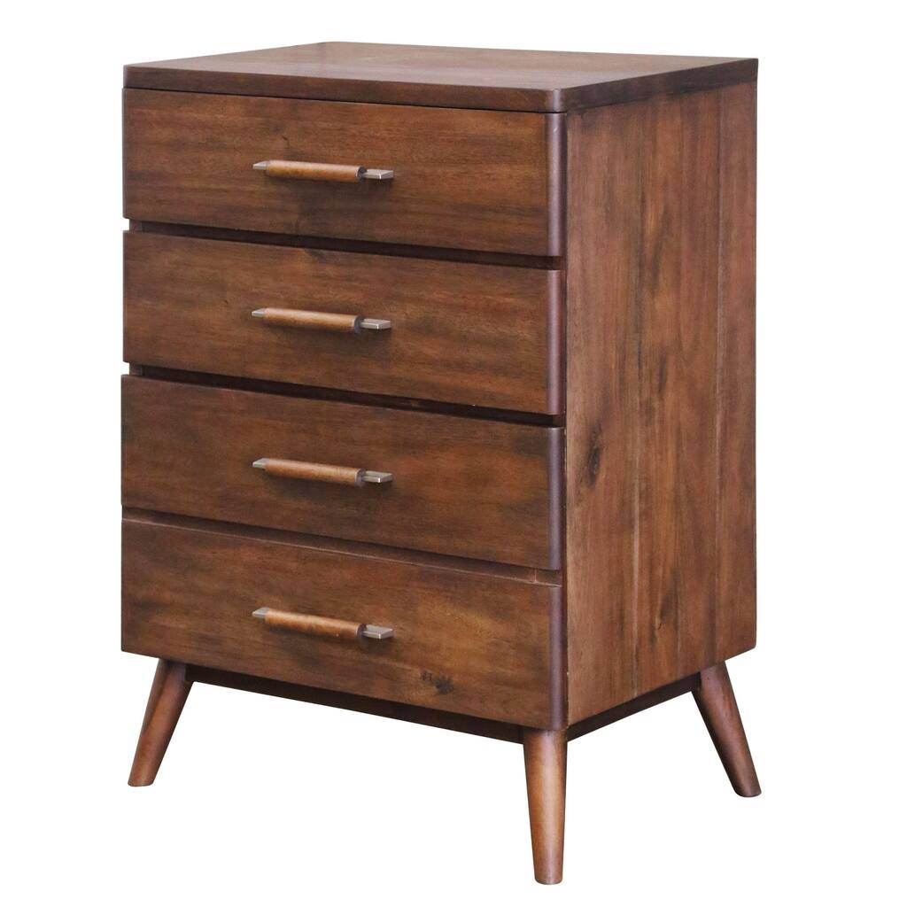 Mid-century Modern 4-drawer Dark Wood Chest