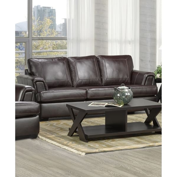 Duke Italian Leather Sofa - Overstock - 20741791