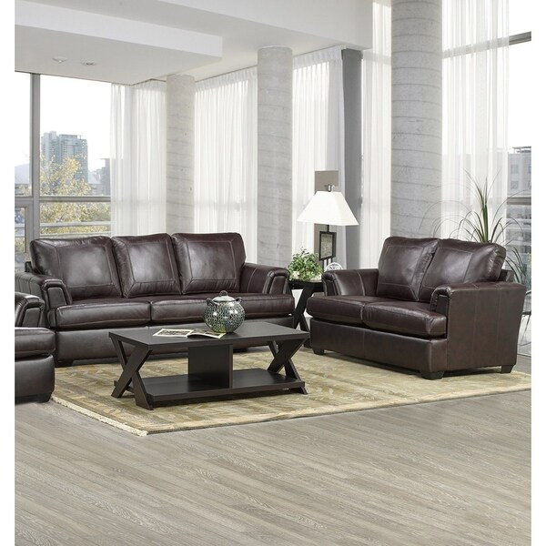 Duke Italian Leather Sofa And Loveseat Set Free