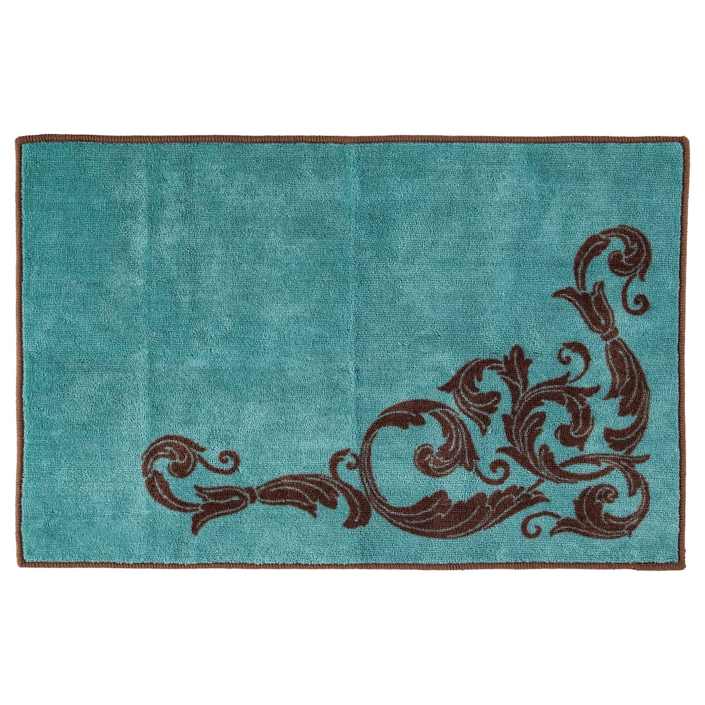 HiEnd Accents Wyatt Rug, 24x36 Turquoise