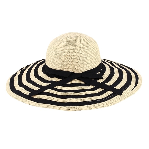 Something Special Vintage Look Adjustable Oval Brim Sun Hat with Ribbon