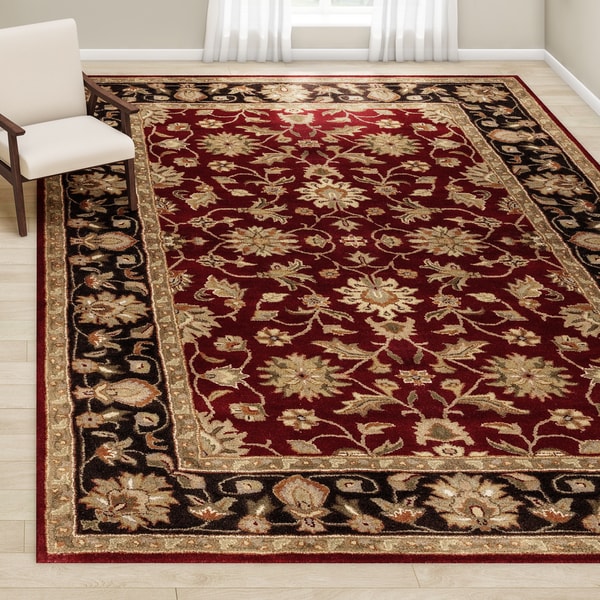 Gracewood Hollow DuBois Hand-tufted Scarlet Wool Area Rug (10' x 14')