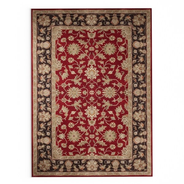 Gracewood Hollow DuBois Hand-tufted Scarlet Wool Area Rug (10' x 14')