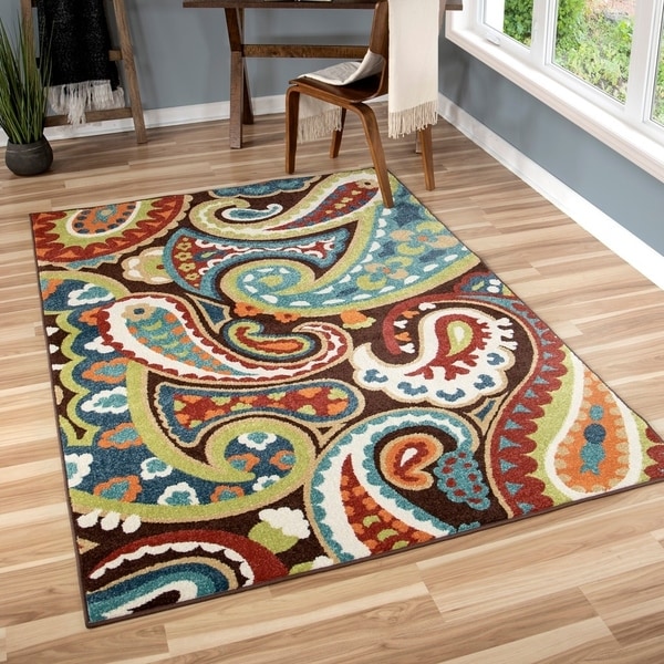 Havenside Home Morgantown Indoor/outdoor Paisley Rainbow Multi Area Rug - 7'8 x 10'10