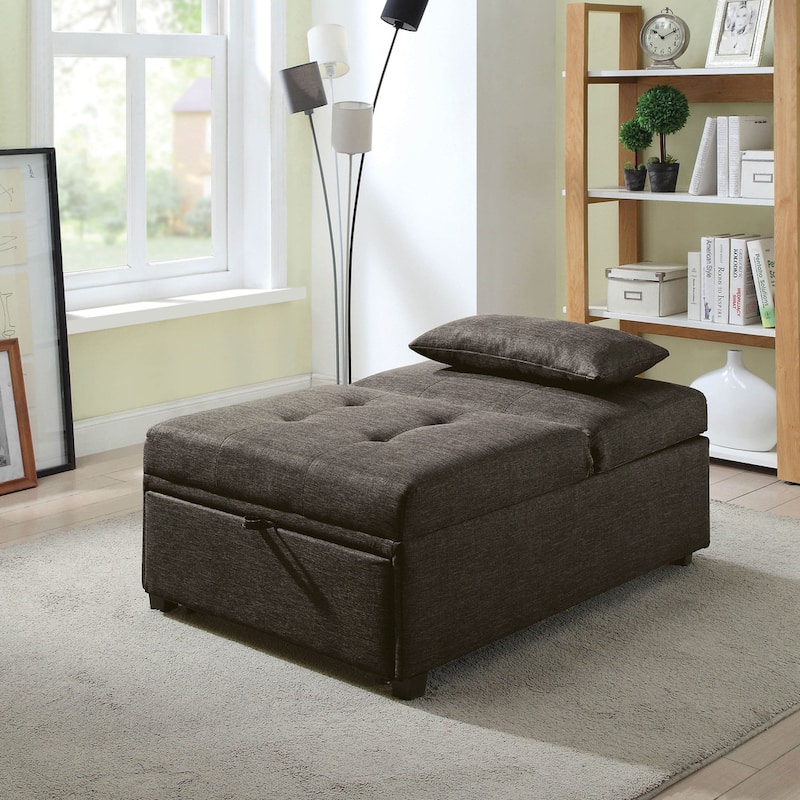 Jave Contemporary Fabric Convertible Tufted Futon Chair by Furniture of America