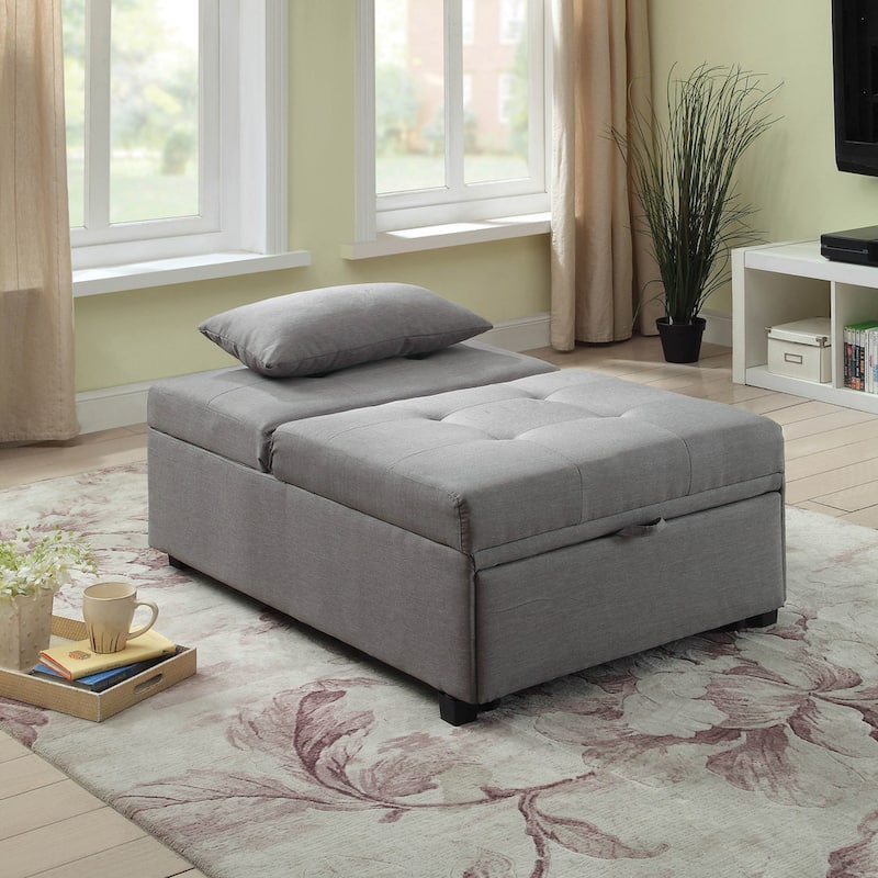 Jave Contemporary Fabric Convertible Tufted Futon Chair by Furniture of America