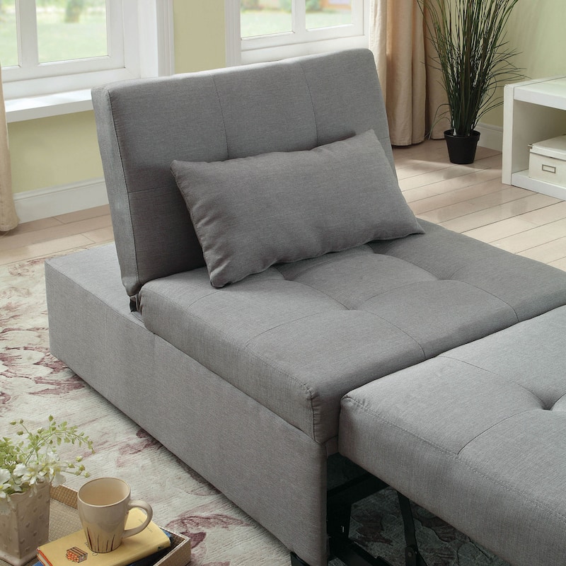 Jave Contemporary Fabric Convertible Tufted Futon Chair by Furniture of America