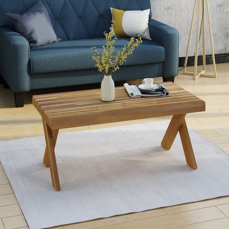 Esmeralda Farmhouse Acacia Wood Coffee Table by Christopher Knight Home