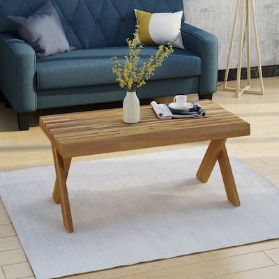 Esmeralda Farmhouse Acacia Wood Coffee Table by Christopher Knight Home