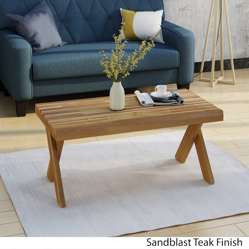 Esmeralda Farmhouse Acacia Wood Coffee Table by Christopher Knight Home