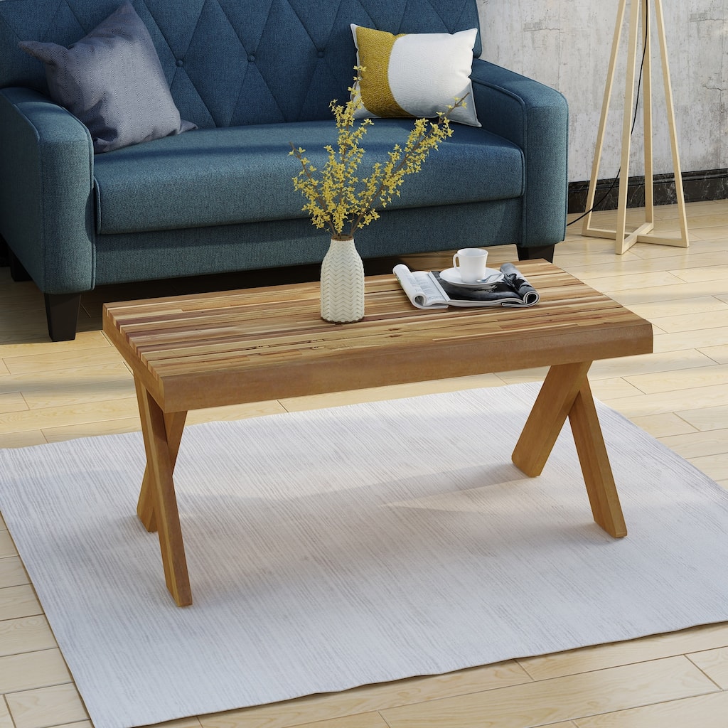 Esmeralda Farmhouse Acacia Wood Coffee Table by Christopher Knight Home