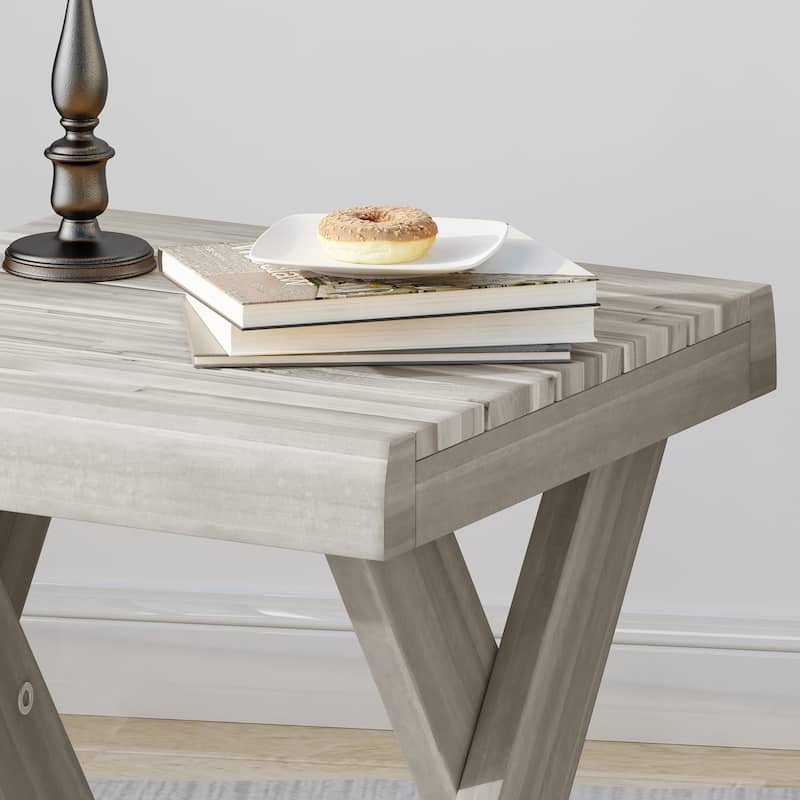 Esmeralda Farmhouse Acacia Wood Side Table by Christopher Knight Home