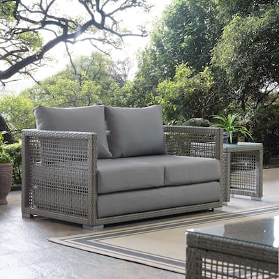 Aura Outdoor Patio Wicker Rattan Loveseat