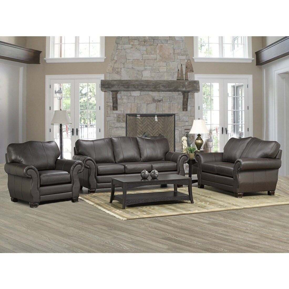 Madison Italian Leather Sofa Loveseat And Chair Set On Madison Italian Leather Sofa Loveseat