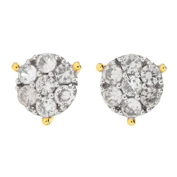 Michael Valitutti Palladium Silver Round White Zircon Cer Michael Valitutti Palladium Silver Round White Zircon Cer Stud Earrings