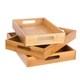 BirdRock Home 3 pc Bamboo Breakfast Bed Trays (Squared) | Cut Out Handles | Set of 3 | Bamboo | Nesting - Thumbnail 3