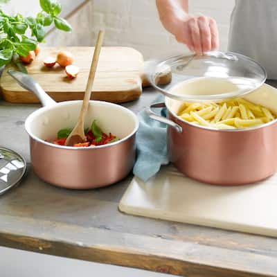 Trisha Yearwood Ceramic Nonstick 2-Quart Covered Saucepan