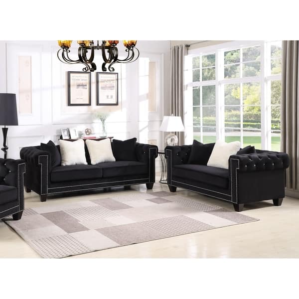 Shop Best Master Furniture Velvet Upholstered 2 Pcs Living Room