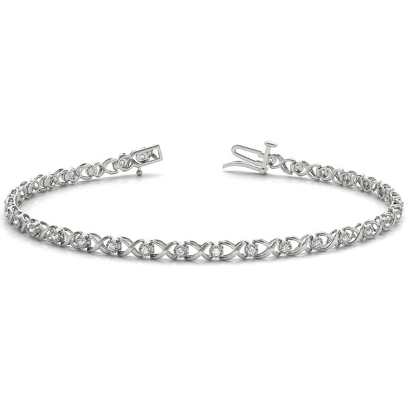 1 4 Carat Tw Xo Diamond Bracelet In 10k White Gold On 1 4 Carat Tw Xo Diamond Bracelet In 10k White Gold