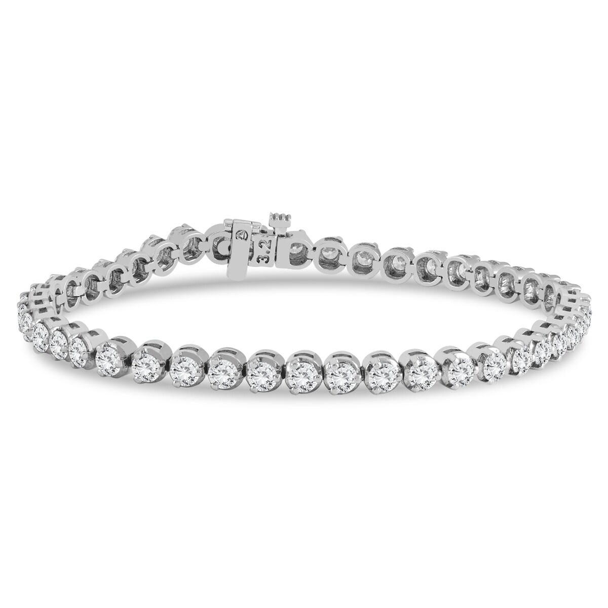 3 prong diamond tennis bracelet