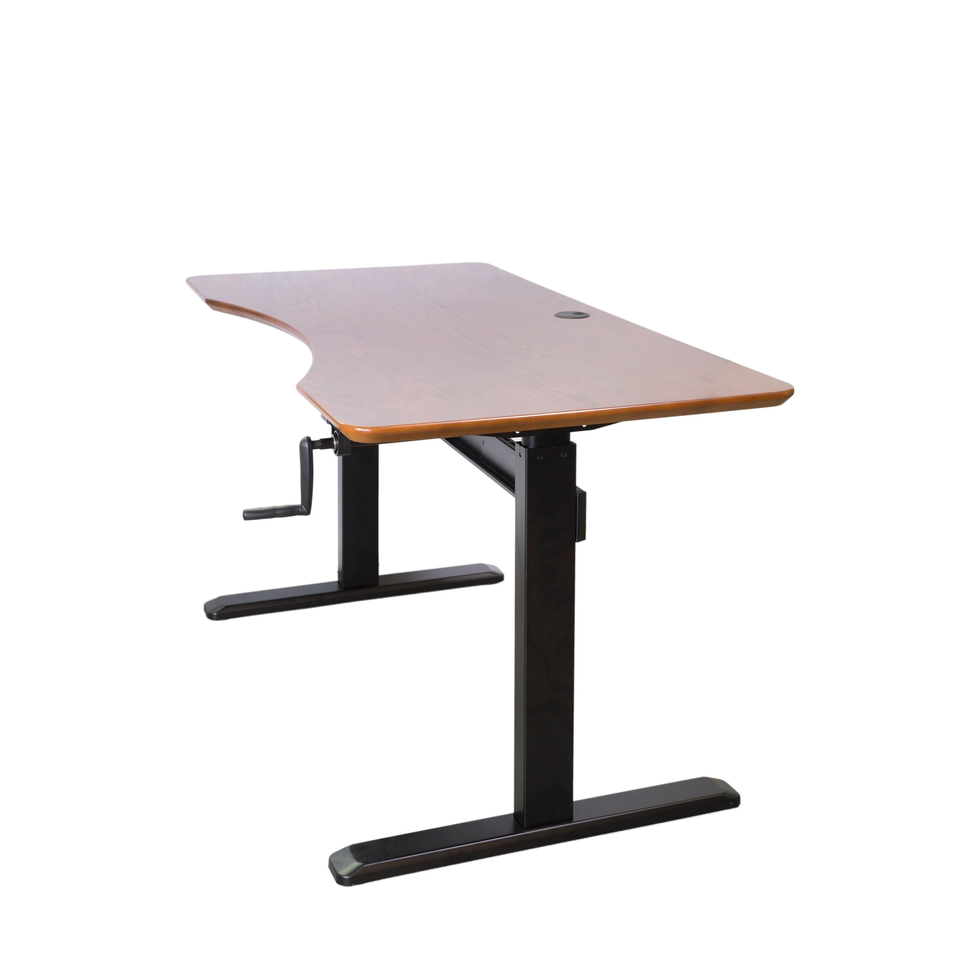 Shop Ergomax Office Black Brown Crank Height Adjustable Desk With