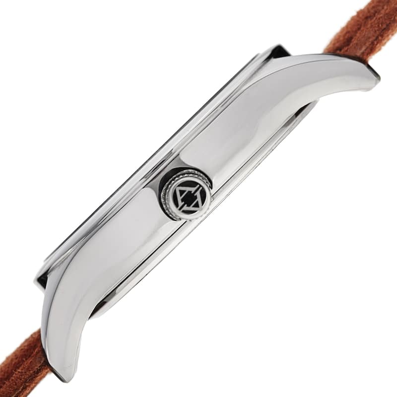 Akribos XXIV Men's Classic Date Brown Suede Leather Strap Watch