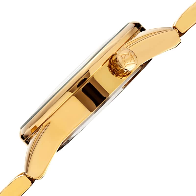 Akribos XXIV Men's GMT Date World Timer Gold-Tone Bracelet Watch