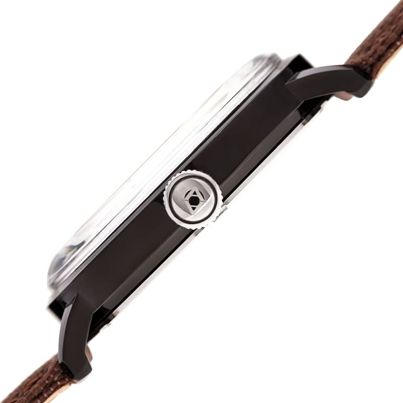 Akribos XXIV Men's Date Brown Canvas Leather Strap Watch