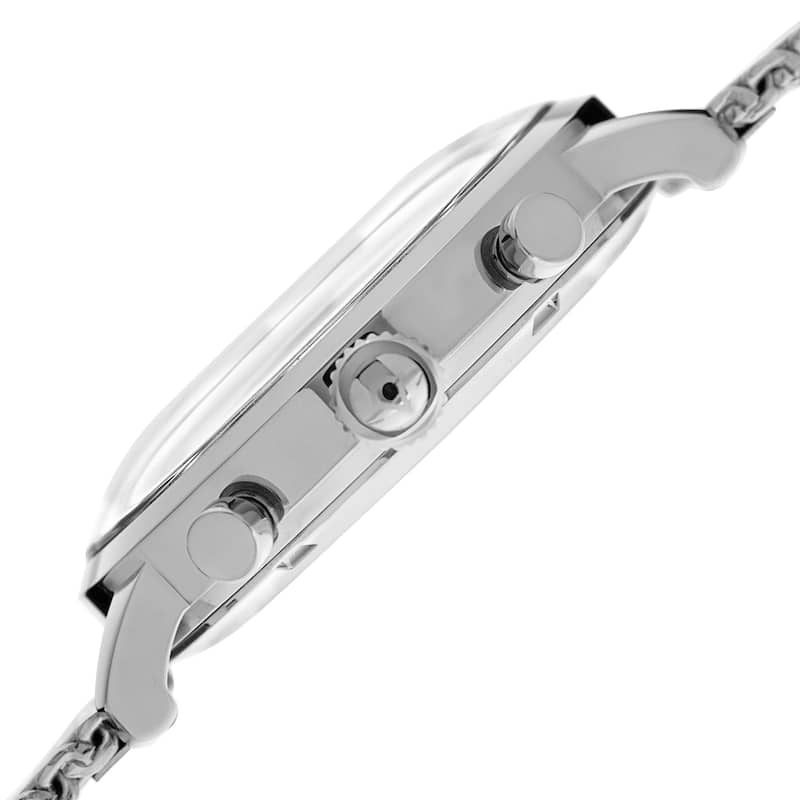 Akribos XXIV Men's Grey Day Date Stainless Steel Mesh Strap Watch