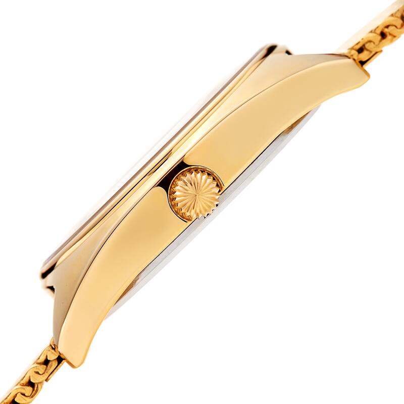 Akribos XXIV Men's Date Gold-Tone Stainless Steel Mesh Strap Watch