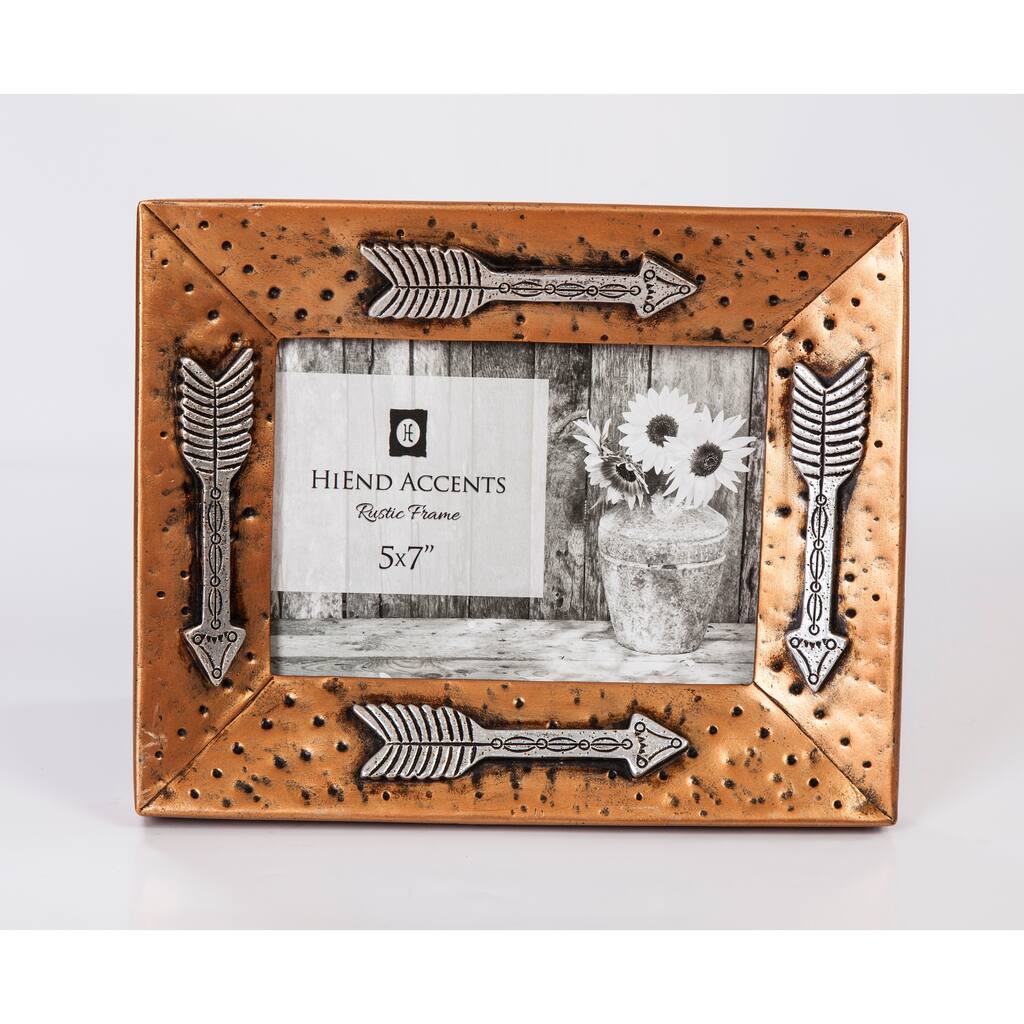 Paseo Road by Hiend Accents Gold Picture Frame with Arrows, 5" x 7", 1PC