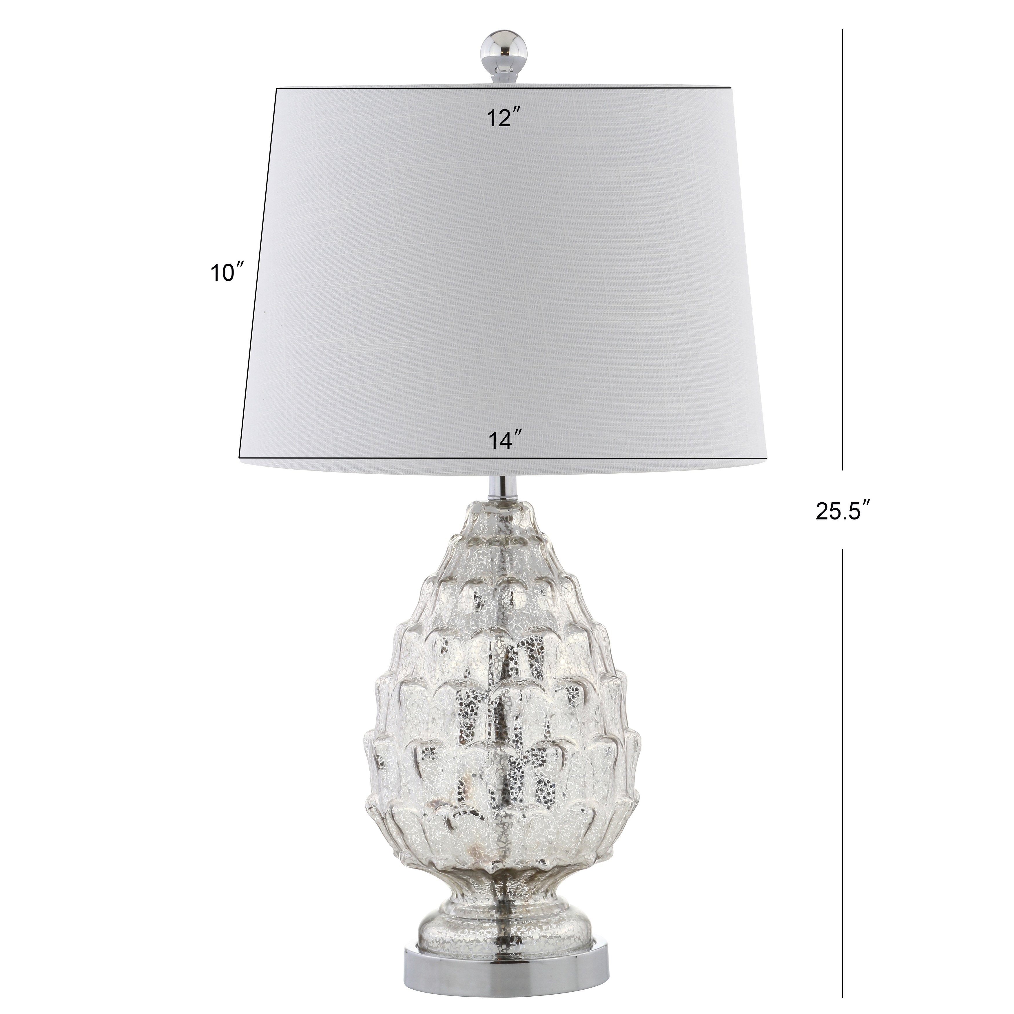 Artichoke 25.5 Glass LED Table Lamp, Mercury Silver (Set of 2) by JONATHAN  Y - Bed Bath & Beyond - 20750389