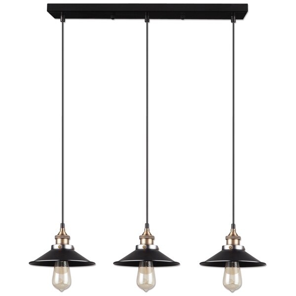 Ezra Collection 3-Lights Black Pendant