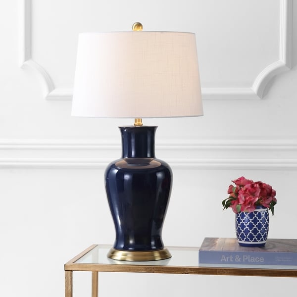 Shop Julian 29" Ceramic LED Table Lamp, Navy by JONATHAN Y ...