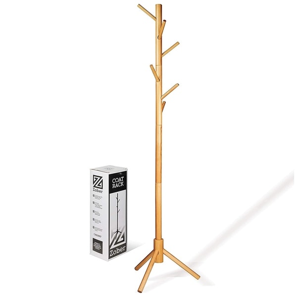 wooden coat tree stand