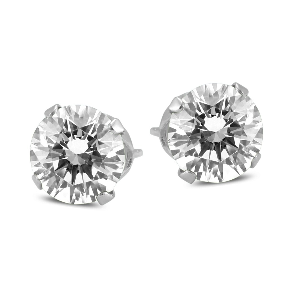 Shop 1 Carat Tw Round Solitaire Diamond Stud Earrings In 14k White