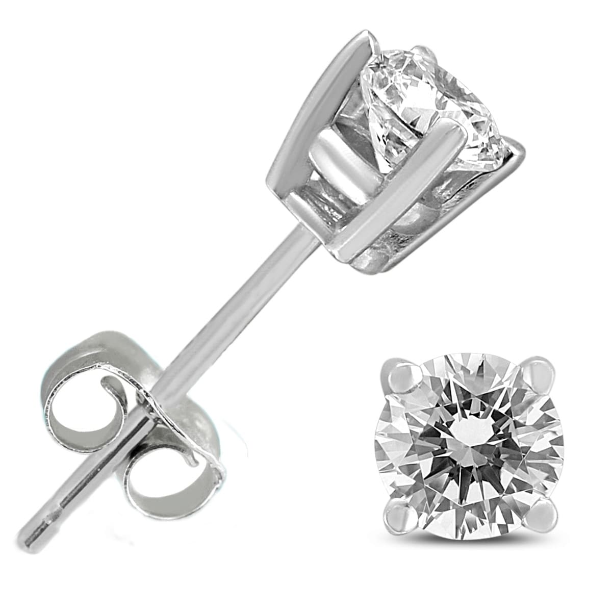 1 Ct T W Certified Diamond Solitaire Stud Earrings In Platinum