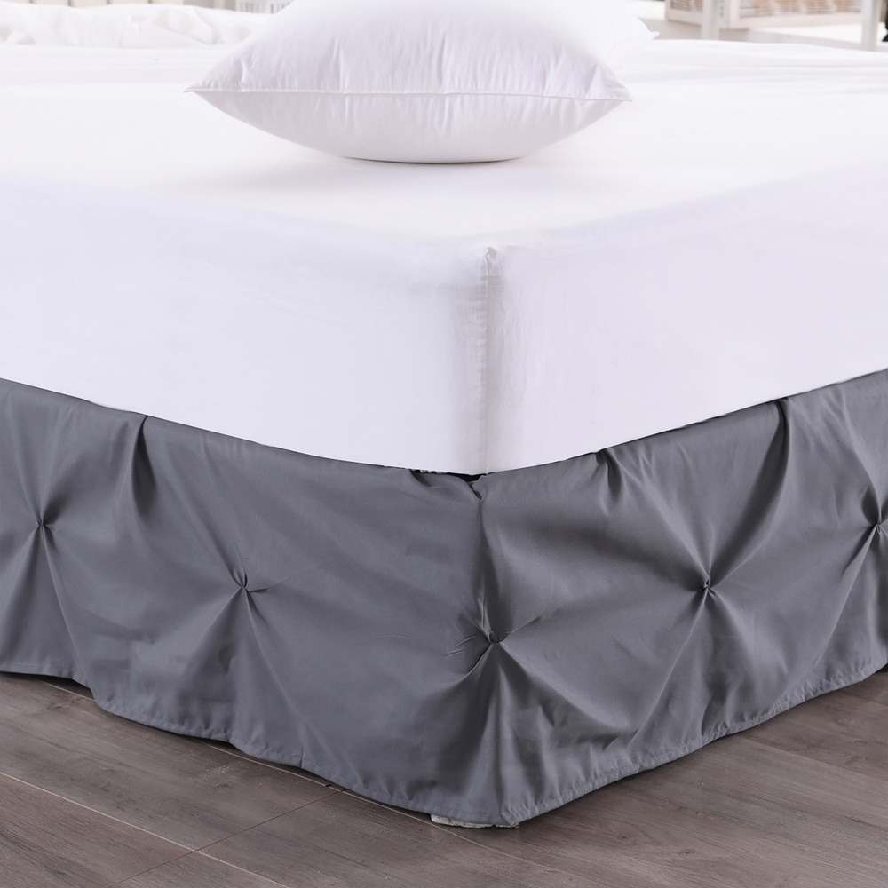 Clara Clark Pleated Bed Skirt-14 inch Tailored Drop - Soft Double Brushed  Premium Microfiber Ruffle Bed Skirt - Includes 8 Pins - On Sale - Bed Bath  & Beyond - 29653900