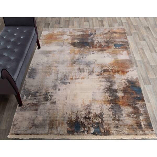 Shop Gray Abstract Rutherford Rug 9 2 X12 5 Overstock 20751701