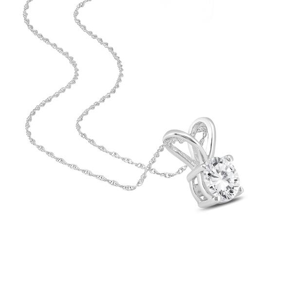 Premium Quality 1 Carat Diamond Solitaire Pendant In 14k White Gold E F Color Si1 Si2 Clarity