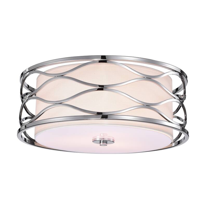 Awont 3-Light Chrome Wave Flush Mount Lamp